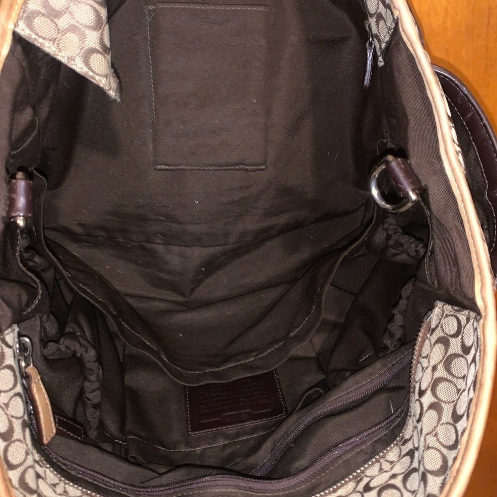 Coach Tan Double Strap Multi Pocket Tote Purse - Picture 12 of 15